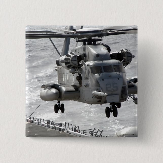 A CH-53E Super Stallion helicopter 15 Cm Square Badge (Front)
