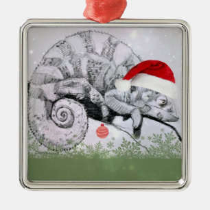 A Chameleon Christmas Metal Tree Decoration