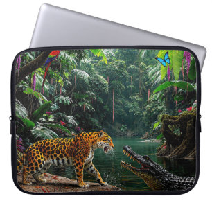 “A Chance Encounter” – Colourful Wildlife Portrait Laptop Sleeve