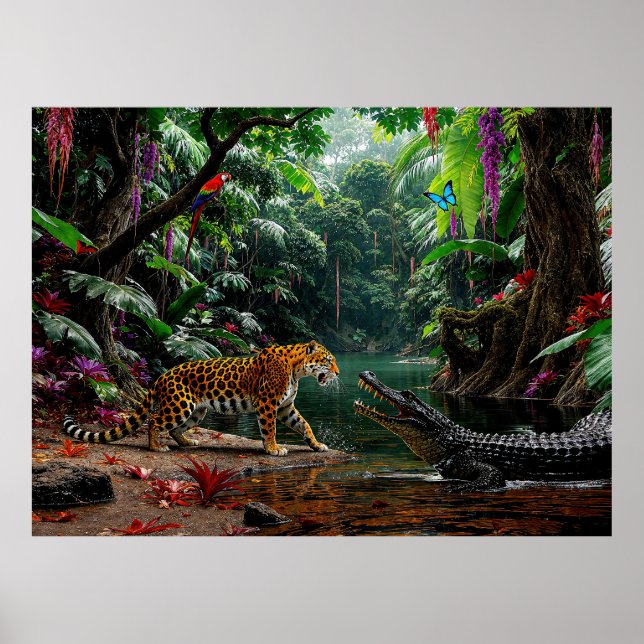 “A Chance Encounter” – Colourful Wildlife Portrait Poster (Front)
