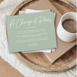 A Change of Plans Wedding Update Card