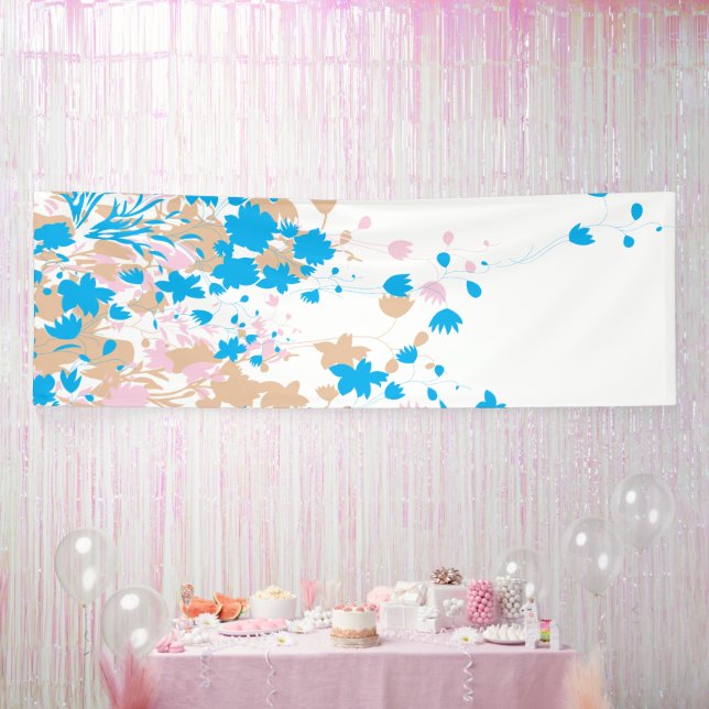 A charming arrangement of blue and pink flowers se banner (Party)