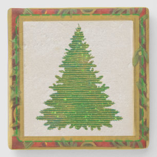 A charming Limestone Holiday Stone Coaster