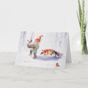 A charming Scandinavian winter scene  Tack Kort Thank You Card