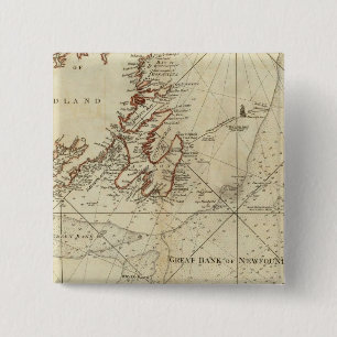 A Chart Of The Banks Of Newfoundland 15 Cm Square Badge