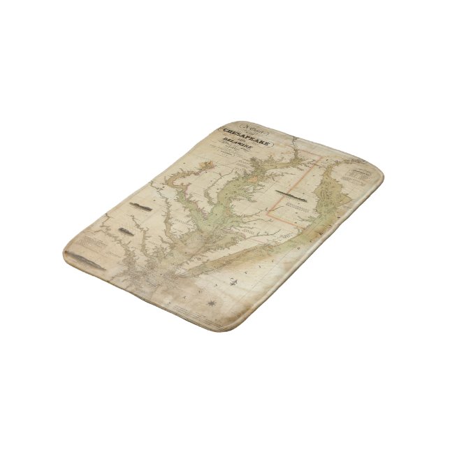 A Chart of the Chesapeake And Delaware Bays Bath Mat (Angled)
