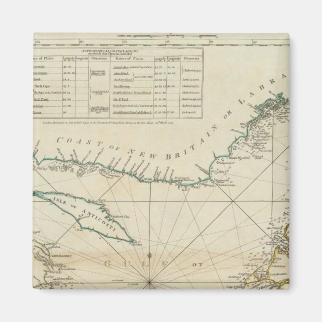 A Chart Of The Gulf Of St Lawrence Magnet (Front)