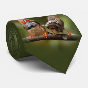 A Cheeky Pair of Zebra Finches Tie
