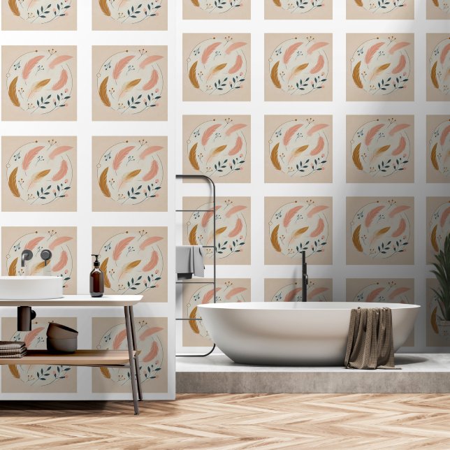 A cheerful and minimalist wallpaper design (Bathroom)