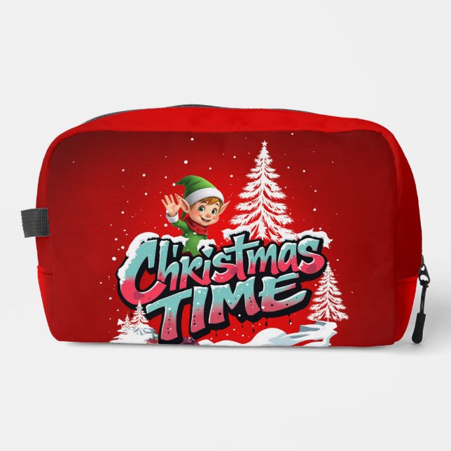 A cheerful cartoon elf  dopp kit (Front)