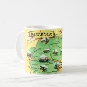 A Cheerful, Colourful Map of Dartmoor England Mug