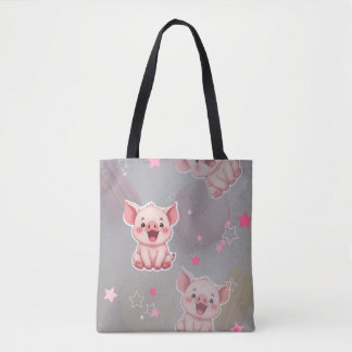 A cheerful day for Piggy  Tote Bag