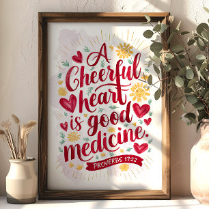 A Cheerful Heart Proverbs 17:22 Christian Wall Art