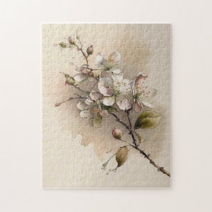 A Cherry Blossom Branch Watercolor Jigsaw Puzzle