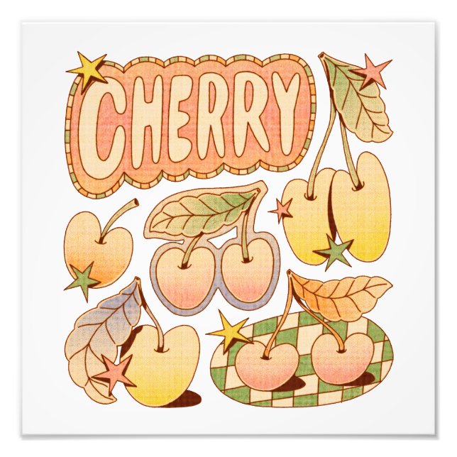 A Cherry / Cherry Illustrations Photo Print (Front)