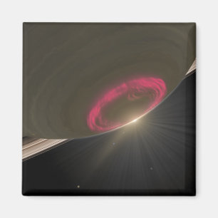 A cherry-red aurora magnet