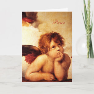 A Cherub, Detail of the Sistine Madonna - Raphael Holiday Card