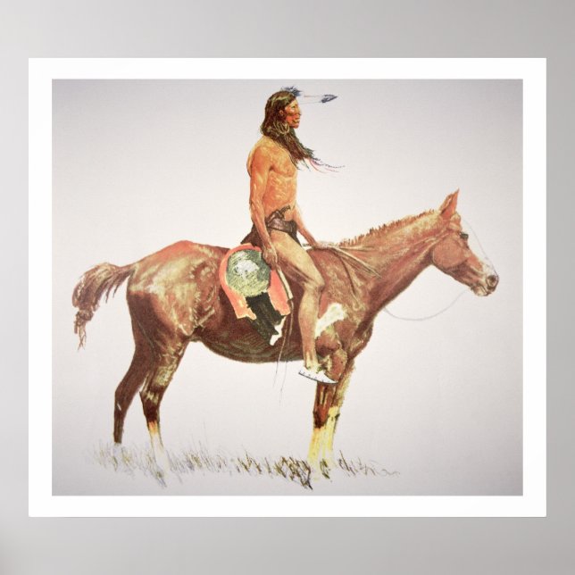 A Cheyenne Brave, 1901 (colour litho) Poster (Front)