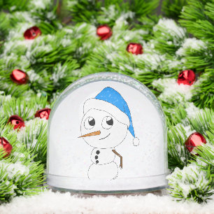 a chibi snowman   ceramic ornament snowglobe
