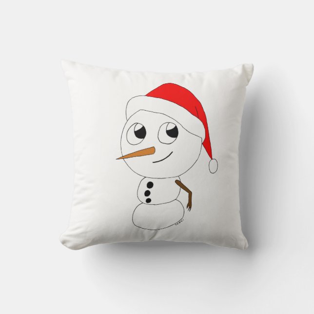 a chibi snowman  cushion (Front)