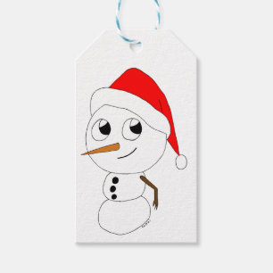 a chibi snowman     gift tags