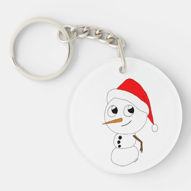 a chibi snowman   key ring (Front)