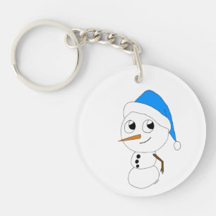 a chibi snowman key ring