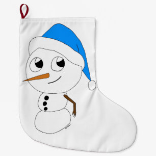 a chibi snowman   large christmas stocking