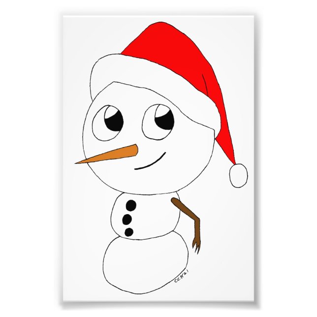 a chibi snowman  photo print (Front)