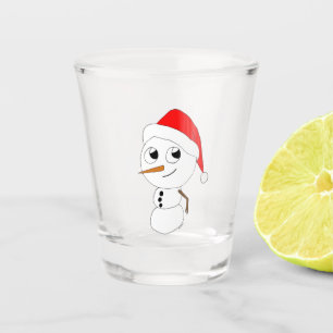 a chibi snowman shot glass
