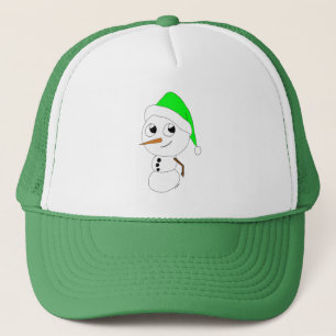 a chibi snowman trucker hat