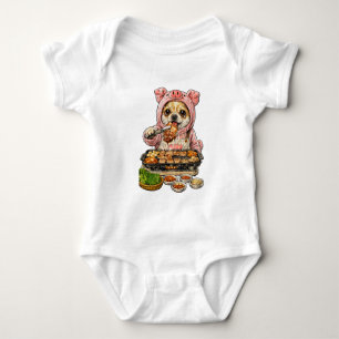 A Chihuahua who loves yakiniku (Japanese BBQ) Baby Bodysuit