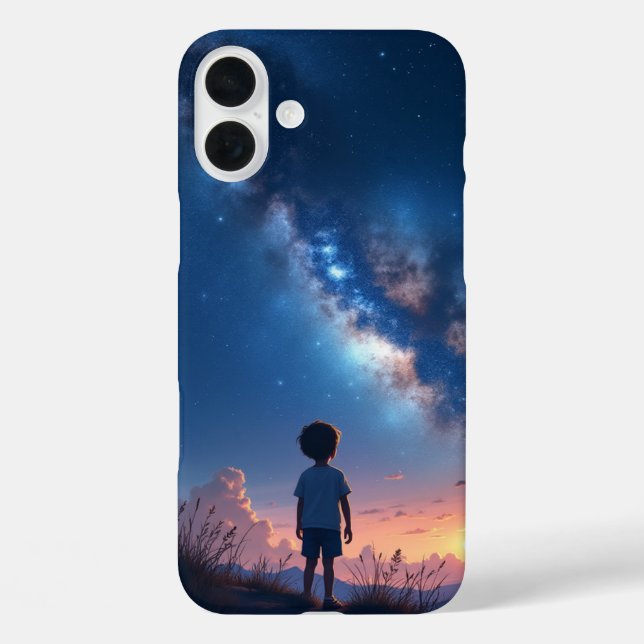 A child who dreams while looking at the night sky Case-Mate iPhone case (Back)