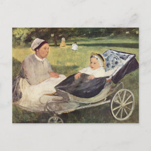 A Child With Governess - Edgar Degas - c1870 Postcard