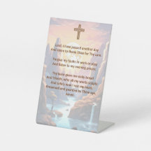 A Child's Bedtime Prayer on a Pedestal Sign