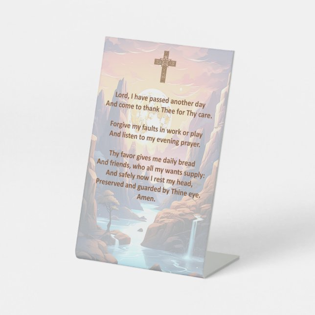 A Child's Bedtime Prayer on a Pedestal Sign (Front)
