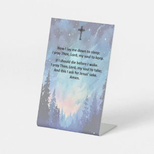 A Child's Bedtime Prayer on a Pedestal Sign
