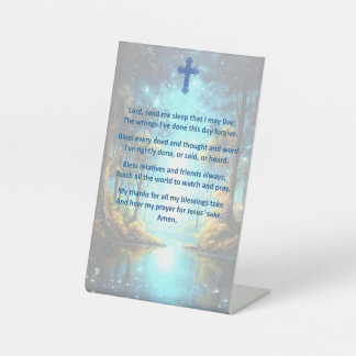 A Child's Bedtime Prayer on a Pedestal Sign