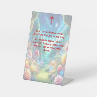 A Child's Bedtime Prayer on a Pedestal Sign