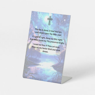 A Child's Bedtime Prayer on a Pedestal Sign