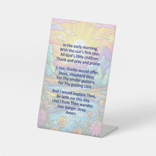 A Child's Morning Prayer on Pedestal Sign