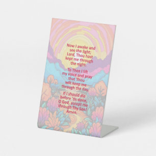A Child's Morning Prayer on Pedestal Sign