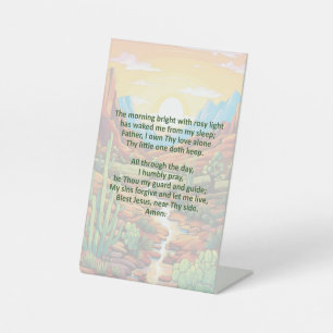 A Child's Morning Prayer on Pedestal Sign