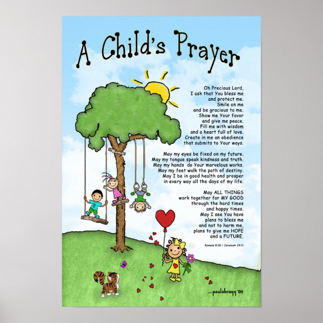 A Child's Prayer (Scriptures: Romans/Jeremiah) Poster (Front)