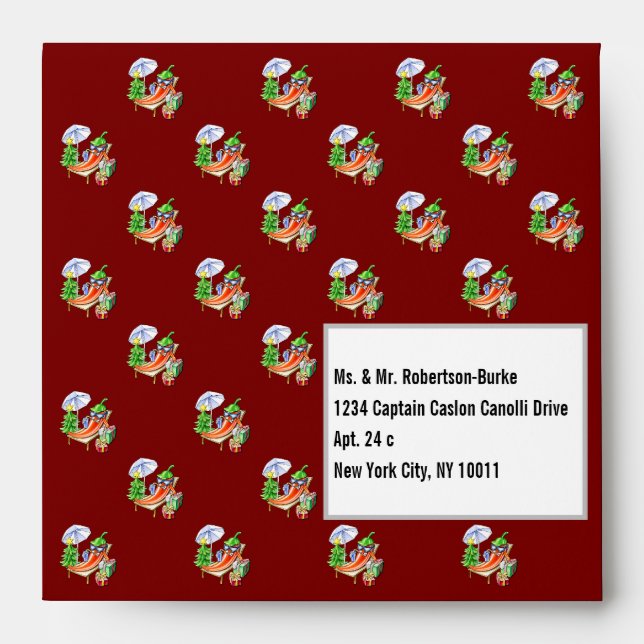 A Chilli Merry Christmas under Sunshade and Tree Envelope (Front)