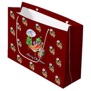 A Chilli Merry Christmas under Sunshade and Tree Large Gift Bag