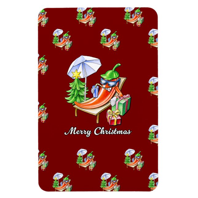 A Chilli Merry Christmas under Sunshade and Tree Magnet (Vertical)
