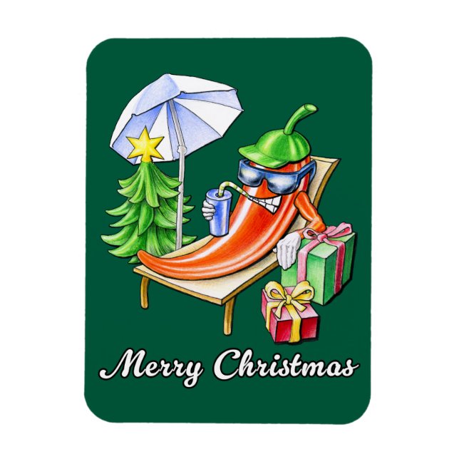 A Chilli Merry Christmas under Sunshade and Tree Magnet (Vertical)