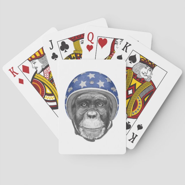 A Chimpanzee Motorcycle Rider Playing Cards (Back)