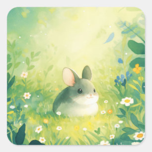 A Chinchilla Day of Wonder Square Sticker